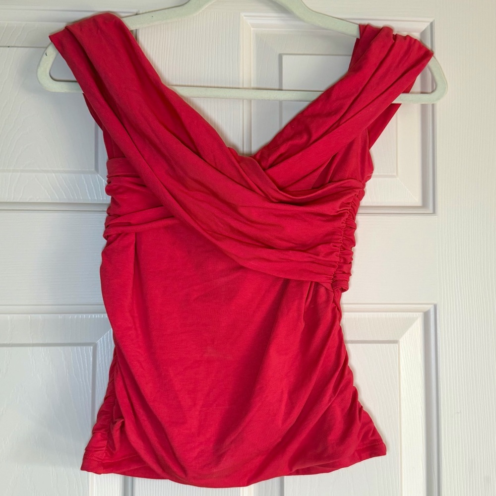 Abercrombie & Fitch Red Off the Shoulder Top - Small